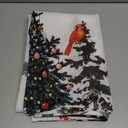 XCHI Cardinal Birds Winter Pine Tree Tablecloth Rectangle Christmas Table Cloth Washable Table Covers for Indoor Dining Home Party Xmas Decorations 60x84 Inch