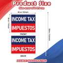 Jetec 3 Piece Tax Service Yard Sign 16"x12" Income Tax Impuestos Yard Sign with Stakes, Double Sided Printed Arrow Directional Signs for Season Outdoor Advertising & Lawn Business Signage