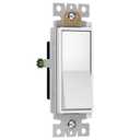 ENERLITES Decorator Paddle Rocker Light Switch, Gloss Finish, Single Pole, 3 Wire, Grounding Screw, Residential Grade, 15A 120V/277V, UL Listed, 91150-W, White And Decorator Plate