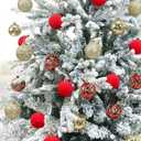 2.36In Velvet Christmas Ball Ornaments, 25PCS Red/Gold Flocked Christmas Tree Hanging Decorations, for Home Holiday Wedding Indoor Xmas Party Decor.
