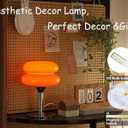 Glivpny Mushroom Lamp Table Lamp for Night Stands,Mid Century Modern Desk Lamps for Bedroom, Vintage Dimmable Bedside Small Cute Lamps, Cool Aesthetic House Warming Gifts New Home Decor (Orange)