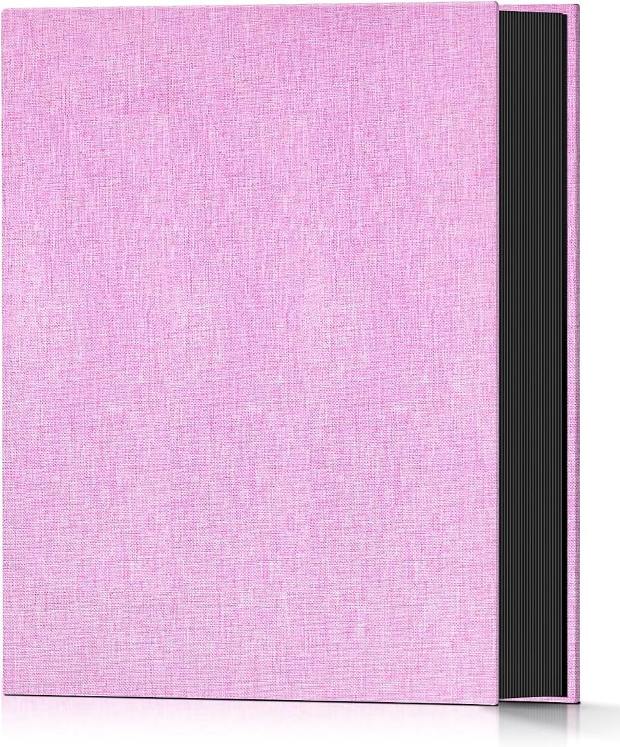 Popotop Photo Album 4x6 100 Pockets for Wedding Gifts,Linen Hardcover Picture Albums for Family Anniversary Baby Vacation Pictures (Pink)