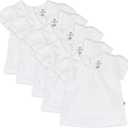 HonestBaby Baby-Girls Multipack Puff Sleeve T-Shirts 100% Organic Cotton Baby, Toddler, Little Kid, Girl, 6-9 Months, Bright White