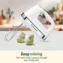 Cuisinart Power Advantage 5-Speed Hand Mixer, 220W-Motor Hand Blender Electric Mixer with 5 Speed Settings, Extra-Long Dishwasher-Safe Beaters, 60-Inch Swivel Cord, HM-50, White