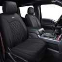 Aierxuan Full Set Car Seat Covers Custom Fit 2009-2026 Ford F150 Crew Cab and 2017-2026 F250 F350 F450 Super Duty Pick-up Truck, Automotive Vehicle Cushion Cover with Waterproof Leather (Black)