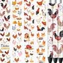 Chicken UV DTF Stickers - 48 Sheets Chicken UV DTF Pen Wraps, Farm Animal UVDTF Transfer Decals for Pens, Waterproof Rub on Stickers, DIY Pen Crafts