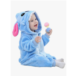Unisex Baby Flannel Romper Animal Onesie Costume Hooded Cartoon Outfit, Size 70
