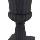 Arcadia Garden Products Plastic Garden Pedestal Urn, Set of 2 Classic Decorative Garden Pot Planter for Indoor and Outdoor Plants, 10 x 17, Black