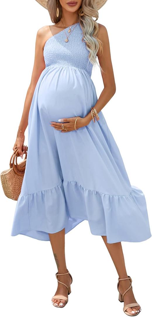 Maternity Summer Dress Maternity Photoshoot Outfits aternity Dress for Baby Shower Summer Maternity Dress XJ-skyblueM Maternity Summer Dress Maternity Photoshoot Outfits aternity Dress for Baby Shower Summer Maternity Dress XJ-skyblueM