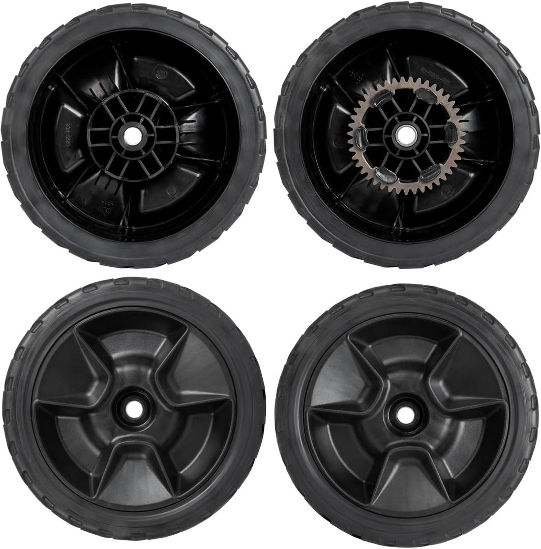 Front & Rear Wheel Kit for Honda HRN216 Lawnmower  2 Front Wheels (44710-VR8-N00ZA) & 2 Rear Wheels (42710-VR8-N00ZA), OEM Genuine Replacement