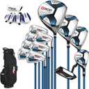 PGM G500 Mens Complete Golf Club Set Titanium Driver, Draw-Biased Hybrid, High-Strength Irons, Forgiving Putter, Stand Bag with 5 Headcovers, [Right Hand][Length: Standard]