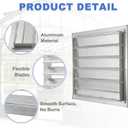PATIKIL 12x12 Inch Aluminum Vent Cover, Louver Shutter Exhaust Fan Louvered Vent Automatic Gravity Square Grill Self-Closing Vent Cover for Greenhouse Industrial Exhaust HVAC System
