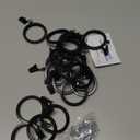 BlastHome Luxury Curtain Rings  Premium Metal with Quiet, Smooth Nylon Inserts  Pinhooks and Clips Included  1 1/2" Inside Diameter  18 Rings for Two Standard Curtains  Tuxedo Black