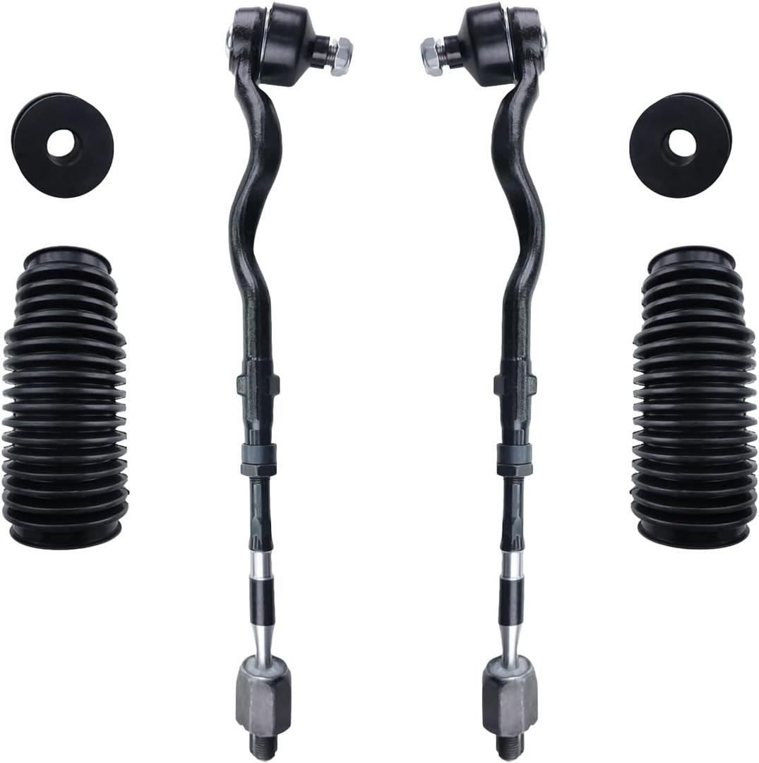 HAWKBROTHER 4pcs Front Inner Outer Tie Rod Assembly with Boot Fit For 1999-2008 BMW E46 320i 323Ci 323i 325Ci 325i 328Ci 328i 330Ci 330i Z4