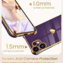 Dretal for Nothing CMF Phone 2 Pro Case with 2X Screen Protector, Girl Women Cute Girly Love-Heart Luxury Gold Soft Cover Camera Protection Bumper Silicone Shockproof Case for CMF Phone 2 Pro (Purple)