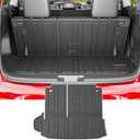 powoq Cargo Mat Compatible with 2020-2025 Toyota Highlander Backrest Mat TPE Cargo Liners Replacement for Toyota Highlander Accessories (Fit 2020-2025 Highlander,Rear Cargo Mat with Backrest Mat)