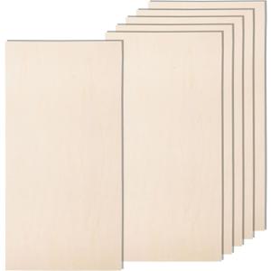 6 Pack 12 x 24 x 1/4 Inch-6mm Thick Basswood Sheets for Crafts Unfinished Plywood Sheets Rectangular Wood Panel Boards for DIY Laser Project, Wood Burning, Engraving, Architectural Models, Staining