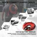 NOONE 2/0 Gauge 30 FT Heavy Duty Jumper Cables - 1500Amp Quick Connect Automotive Booster Jumper Cables for Car, SUV and Truck Battery - Jumper Cables Kit with Gloves, Goggles, Brushes in Carry Bag