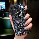 Cavdycidy for Samsung Galaxy S24 Plus Case for Women GirlShiny Luxury Bling Phone Case with 3D Glitter Sparkle Crystal Rhinestone Diamond GemsGloss Acrylic Back and Soft TPU Bumper CoverBlack