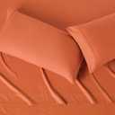 Amazon Basics Lightweight Super Soft Easy Care Microfiber 4-Piece Bed Sheet Set, King, Brick, Solid