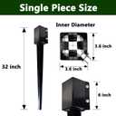 ARIFARO 4x4 Fence Post Anchor Ground Spike, 32 Inch Heavy Duty Powder Coated Metal Post Anchor for Mailbox, Fence & Garden Posts, Fits 3.5" x 3.5" Actual Post, Black, Pack of 4