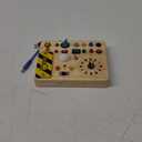 Busy Board, Montessori Toy for 1-3 Years Old, Wooden Toddler Sensory Travel Toy, Ideal Gift for 1+ Year Old Boys (Busy Board Plus V2), Medium, Yellow