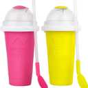 Slushy cup Slushie Maker Cup,Frozen Magic Slushy Cup - Create Delicious Slushies Anywhere with This Fun and Cool Slushie Maker Cup! (RedYellow, large)