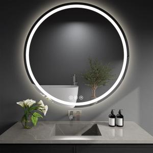 LED Bathroom Mirror 40 Inch Round Bathroom Mirror with Lights, Circle Wall Mirror with 3 Colors Brightness, Anti-Fog for Bathroom Vanity, Entryway Living Room