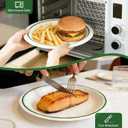 Disposable Plates 9 Inch, 150PCS Paper Plates Bulk with Green Rims, Heavy Duty Paper Plates for Graduation/Retirement Party, Picnic, BBQ, Microwave, Breakfast, Lunch & Dinner