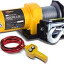 RUGCEL WINCH 2500lb Electric Winch,ATV UTV Towing Trailer Winch,with Roller Fairlead, Mount Plate