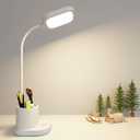 Desk Lamp LED Desk Light 3 Reading Light Modes with Pen Holder for College Dorm Essentials, White