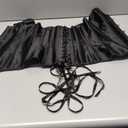 LEACOOLKEY Women Black Bustier Corset Top Boned Overbust Laceup Waist Cincher Corset Lingerie Shapewear Halloween Costume Small