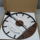 Modern Wood Walnut Dial Wall Clock, Large Simple Wall Decor Metal Frame Silent Non Ticking Clock for Living Room Decor, Kitchen, Bedroom, Study Decoration, Handmade Home Gift Idea, 15.8 in (1.Medium 18.5In(47cm))