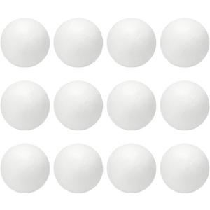 PATIKIL 1.5 Inches Craft Foam Balls, 12 Pcs Round Polystyrene Foam Balls for DIY Projects Arts and Crafts Supplies, White