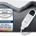 Bedsure Heated Blanket Throw Blanket - Fast Heating Electric Blanket with Over-Heat Protection, Soft Flannel Throw with Auto-Off, Warm Gifts for Grandma & Grandpa & Seniors (50"x60", Grey)