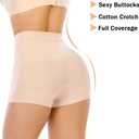 Womens Seamless Shaping Boyshorts Panties Tummy Control Underwear Slimming Shapewear Slip Shorts (Nude, Black, M)