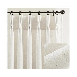 Thick Linen 80 Inch Length Curtains 2 Panels Set for Living Room Dining Room,Light Filtering Cottage Core Modern Window Drapes 80 Inch Long Privacy Farmhouse Pleated Curtain with Back Tab