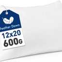 MIULEE Premium Feather and Down 12x20 Throw Pillow Insert Soft Fluffy Throw Pillow Double-Layer Cotton Fabric for Sofa Bed Couch Prevents Feather Leakage