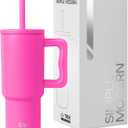 Simple Modern Kids 24 oz Tumbler with Handle and Silicone Straw Lid | Spill Proof and Leak Resistant | Reusable Stainless Steel Bottle | Gift for Kids Boys Girls | Trek Collection | Raspberry Vibes