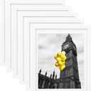 12x16 Picture Frames Set of 6 with Plexiglass, Display Pictures 11x14 with Mat or 12x16 Without Mat for Tabletop Display and Wall Mounting, White