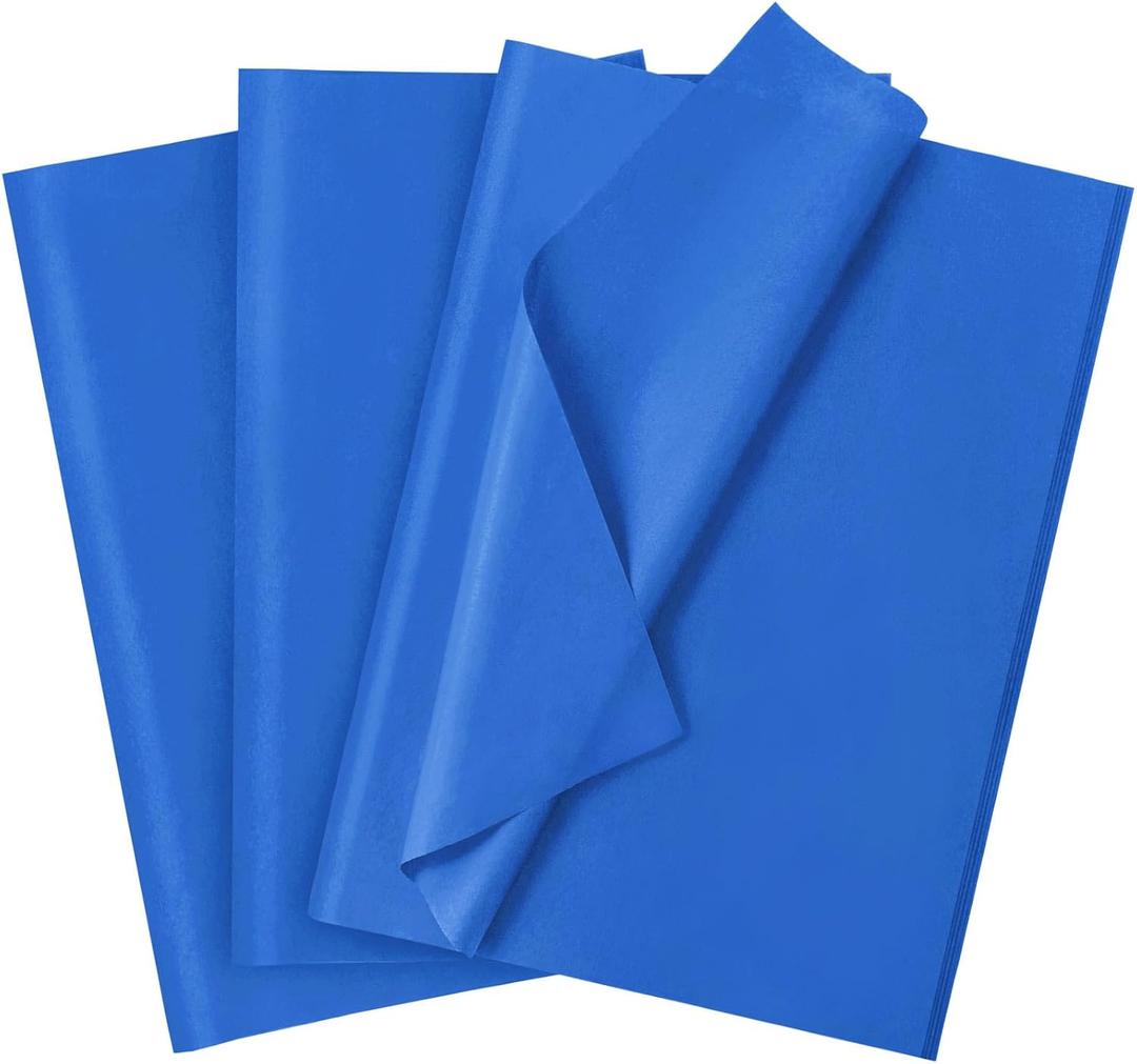 120 Sheets 30×20" Blue Tissue Paper for Gift Bags Wrapping, Weddings Birthday Party Crafts Decoration