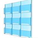 33" Blue Acrylic Wall Display for Magazines and Pamphlets, Space Saving Literature Storage Rack for Offices