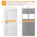 Upgraded Magnetic Thermal Insulated Door Curtain with Perspective Window, Weatherproof Oxford Cloth Filled with Cotton, Fit for Door Size 32" x 80", Doorway Curtains Size 35" x 82" Grey