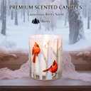 Cardinal Scented Candles 6.5oz Berry Aromatherapy Soy Wax Votive Candles, Long Lasting Burn Time Scented Candle, Thanksgiving Juneteenth Christmas Gifts, Valentine's Day Farmhouse Decor, Set of 3