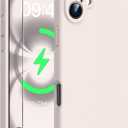 2 x Goodon Magnetic for iPhone 16 Case with Screen Protector - Wireless Charging Compatible - Full Camera Protection - Shockproof Protective Silicone Phone Case for Women and Girls - Pale Pink