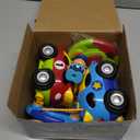 PREXTEX 2 Pack Cartoon Remote Control Cars for Toddlers - Police Car and Race Car with Steering Wheel Controllers and Lights - Different Frequencies Racing Together - Easter Toddler Gift 18+ Months