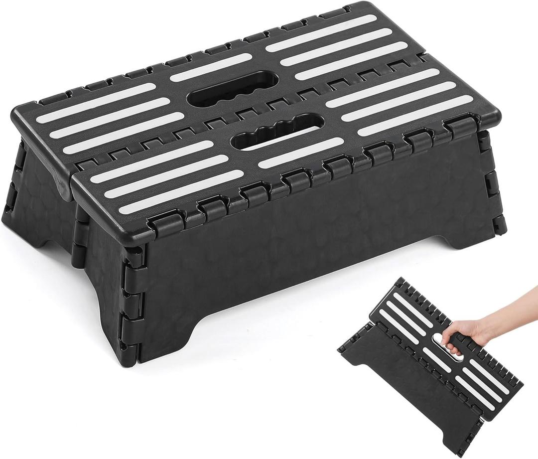 5 inch Lightweight Portable Folding Step - Great for Kitchen, Bathroom, Bedroom, Kids or Adults -Opens Easy with One Flip
