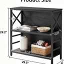 MNEETRUNG Book Shelf, Small 3-Tier Industrial Bookshelf with Strong Metal Frame & Backboard, 29.5" Short Bookcase for Small Spaces, Living Room, Bedroom and Home Office, Black