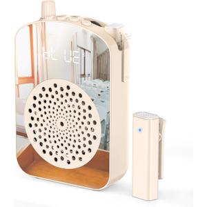 PRUNUS A10 Voice Amplifier Wireless with Lavalier Microphone Charging &Storage,Portable Voice Amplifier with Laple Mic Speaker,Mini Voice Amplifier for Classroom,Speech,Training Outdoor-Beige