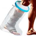 100% Waterproof Extra Wide Leg Cast Cover for Showering, Reusable Extra Large Adult Short Leg Cast Protector, Cast Bag for Shower, Cast Cover for Showering Foot